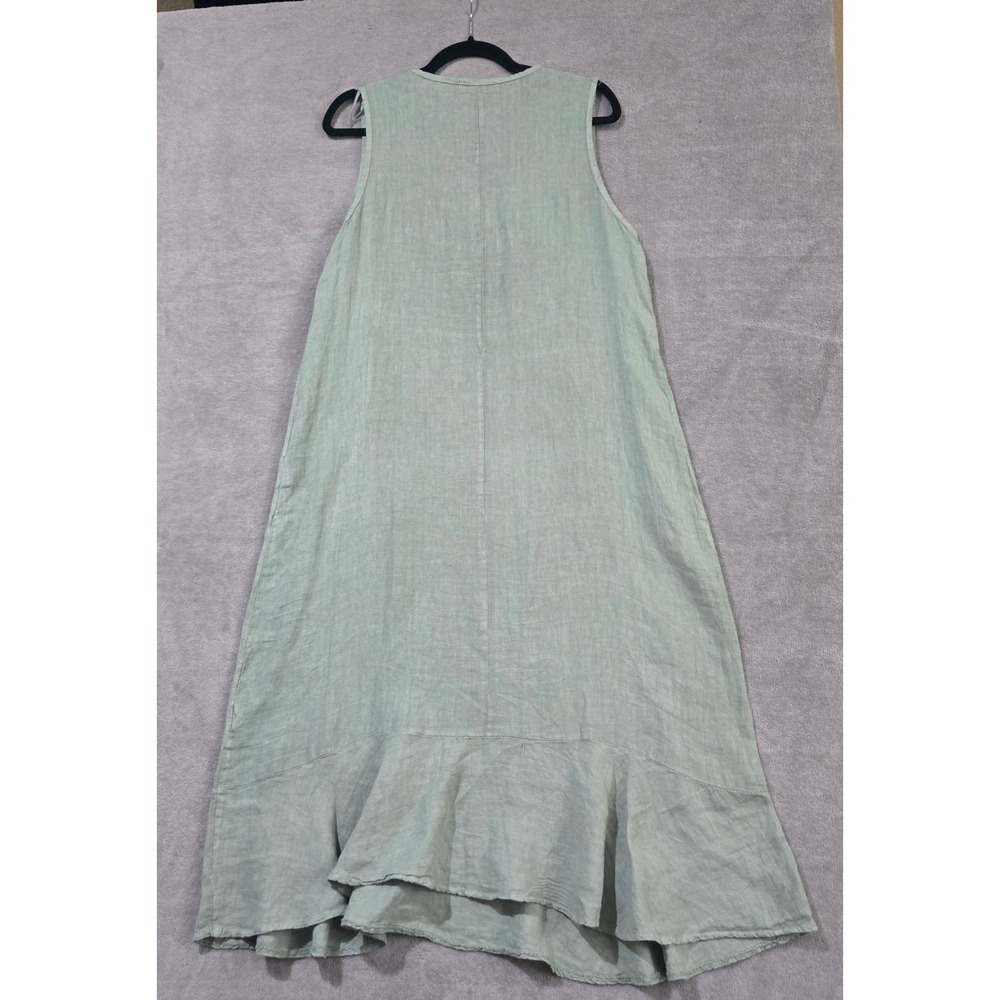 Francesca Bettini Linen Maxi Dress Large Lagenlook Italy Coastal Earthy Natural - Picture 2 of 8
